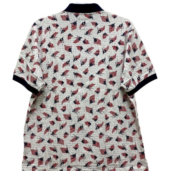 Roundtree & Yorke Men's USA Flag Polo Shirt Size L or XL - New With Tag - Picture 3 of 8